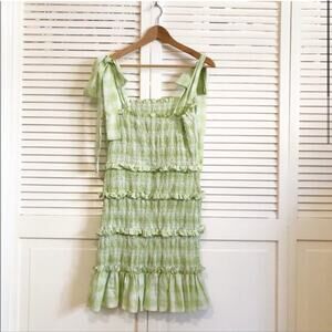 Charina Sarte Smocked Green Plaid Matilda Dress